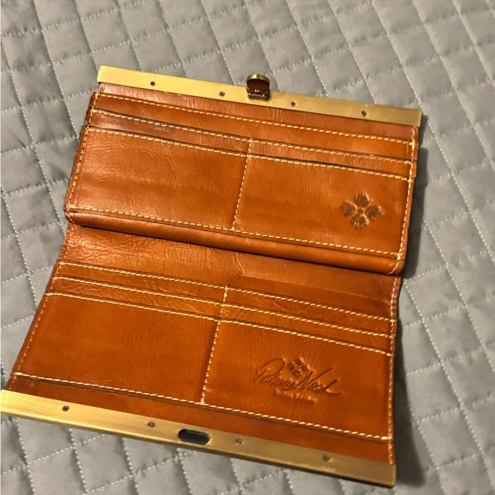 Patricia Nash Floral Leather Wallet - Orange and Brown - Picture 2 of 2